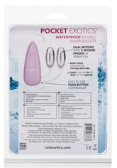 Pocket Exotics Waterproof Double Silver Bullet Vibrator Waterproof Vibrators